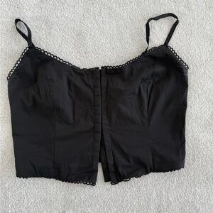 Superdown Kelly Black Lace Trim Cami / Corset Top Size Small
